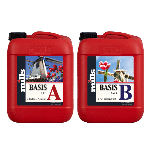 Mills Basis A and B nutrients: two-part base nutrient system for balanced plant growth