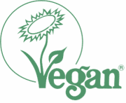 Vegan Society Approved logo – certifies product contains no animal ingredients or testing