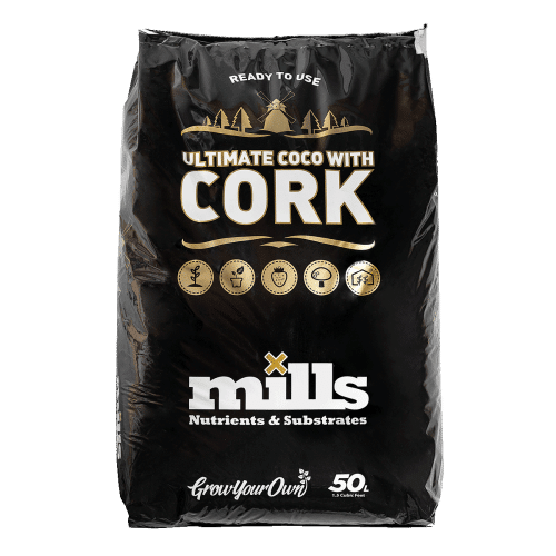 Mills Ultimate Coco with Cork – ready-to-use coco peat and cork substrate for improved aeration and root development