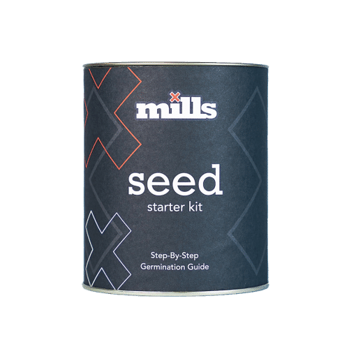 Mills Seed Starter Kit packaging – includes step-by-step germination guide for successful plant starts